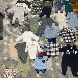 Baby boy 3 month bundle. Over 50 items. Gap, Children’s Place, Carters, etc.